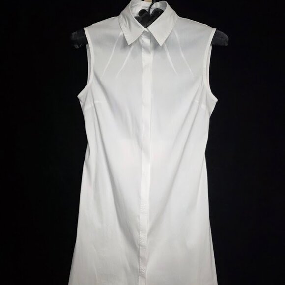 Nikibiki Sleeveless Button Down Shirt Dress White S - Picture 1 of 15